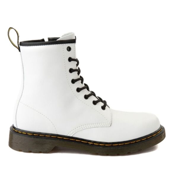 NWOT Matte White Dr Martens Combat Boots